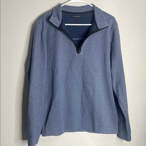 Banana Republic Men's Heathered Blue Half-Zip Sweater